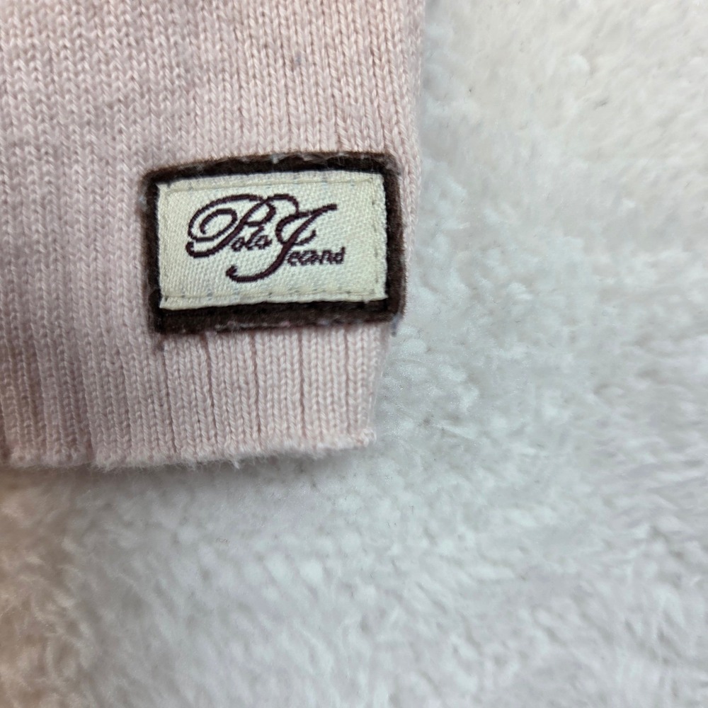 Polo Jeans Co Ralph Lauren Womens Henley Top Pink Ribbed Long Sleeve Large L - Picture 5 of 7